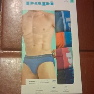 Papi Men's Microfiber Briefs 5 Pk - Blue,Navy, Red, Orange & Black Xl